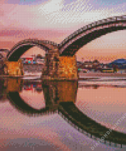 Kintai Bridge Sunset Diamond Painting
