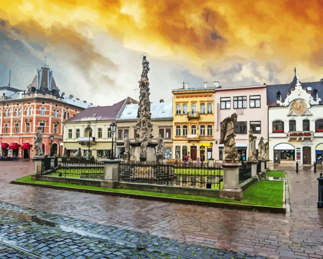 Kosice City Diamond With Numbers Kosice City Diamond Painting