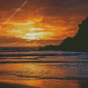 Piha Sea At Sunset Diamond Painting