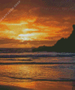 Piha Sea At Sunset Diamond Painting