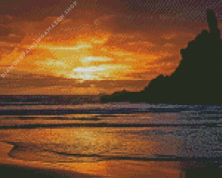 Piha Sea At Sunset Diamond Dotz Piha Sea At Sunset Diamond Painting