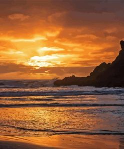 Piha Sea At Sunset Diamond Painting
