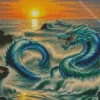 Sea Blue Dragon Diamond Painting