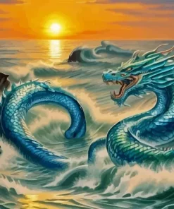 Sea Blue Dragon Diamond Painting