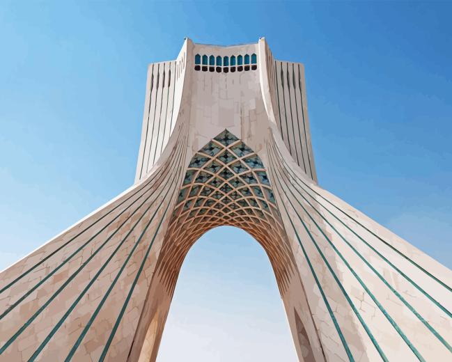 Tehran Azadi Diamond With Numbers (2) Big Tehran Azadi Diamond Painting