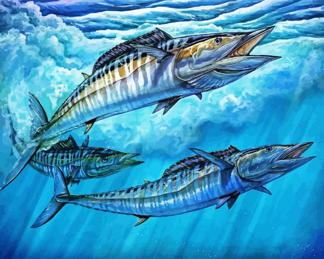 Wahoo fish Diamond With Numbers Wahoo Fish Diamond Painting