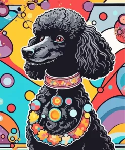 Black Poodle Dog Diamond Painting