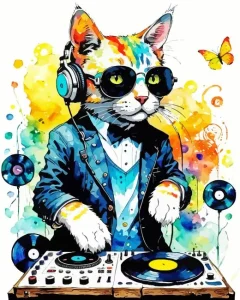 Aesthetic Dj Cat Diamond Painting