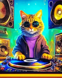 Dj Cat Art Diamond Painting
