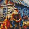 Dog And Man Diamond Painting