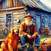 Dog And Man Diamond Painting