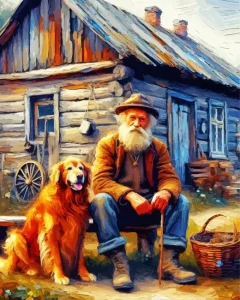 Dog And Man Diamond Painting