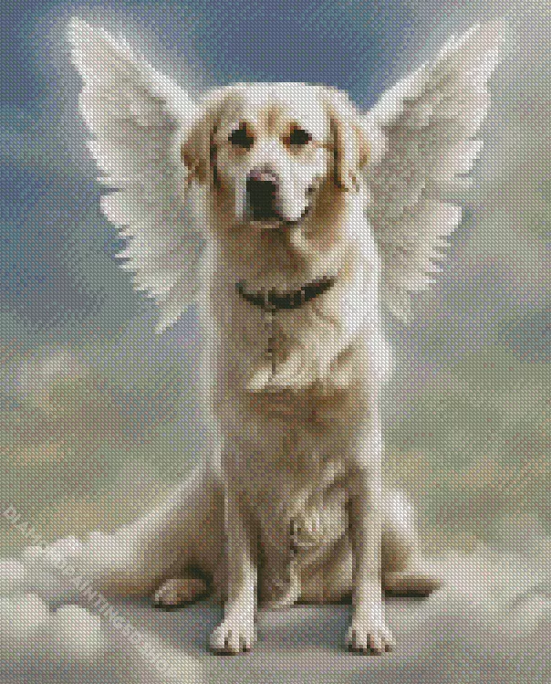 aesthetic dog angel Diamond By Numbers Aesthetic Dog Angel Diamond Painting