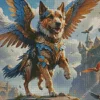 Dog Angel Diamond Painting