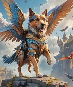 Dog Angel Diamond Painting