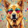 Dog Wearing Glasses Diamond Painting