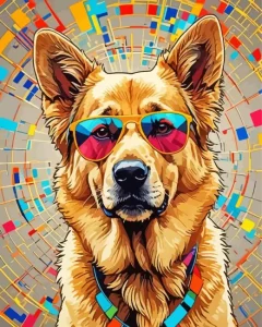 Dog Wearing Glasses Diamond Painting