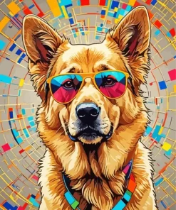 Dog Wearing Glasses Diamond Painting