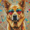 Dog Wearing Glasses Diamond Painting
