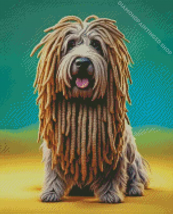 aesthetic dog with dreads art Diamond With Numbers Dog With Dreads Diamond Painting