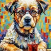 Dog With Glasses Diamond Painting