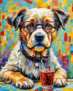 Dog With Glasses Diamond Painting
