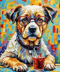 Dog With Glasses Diamond Painting
