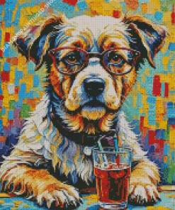 Dog With Glasses Diamond Painting