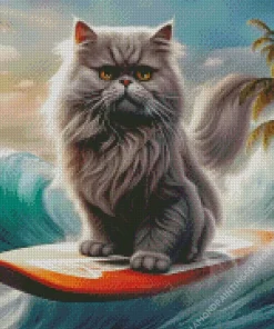 Grey Persian Cat Diamond Painting