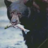Bear Eating Fish Diamond Painting