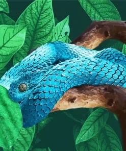 Blue Bush Snake Diamond Painting