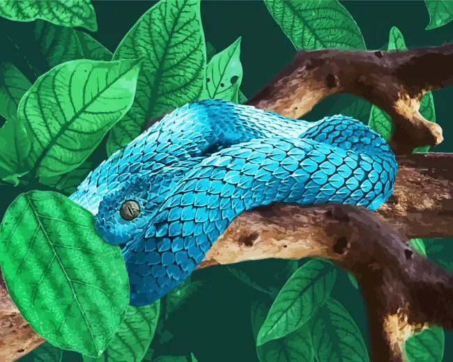blue bush snake Diamond Paints Blue Bush Snake Diamond Painting