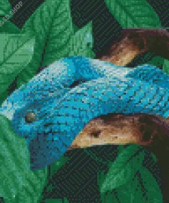 Blue Bush Snake Diamond Painting