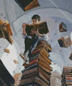 Bookish Man Diamond Painting