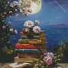Books With Flowers Diamond Painting