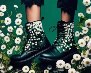 Boots With Daisies Diamond Painting