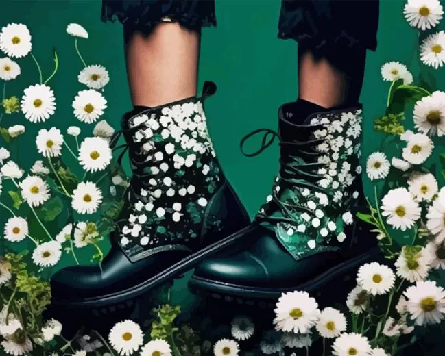 boots with daisies Diamond Paintings Boots With Daisies Diamond Painting