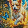 Dog And Butterfly Diamond Painting