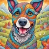 Dog Folk Art Diamond Painting