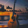 Guitar Seaside Diamond Painting