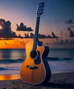 Guitar Seaside Diamond Painting