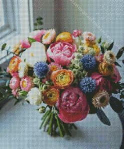 Peonies And Ranunculus Diamond Painting