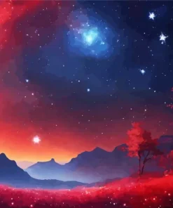 Red Galaxy Diamond Painting