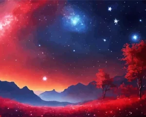 Red Galaxy Diamond Painting