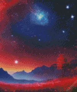 Red Galaxy Diamond Painting