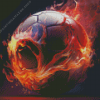 Soccer Ball On Fire Diamond Painting
