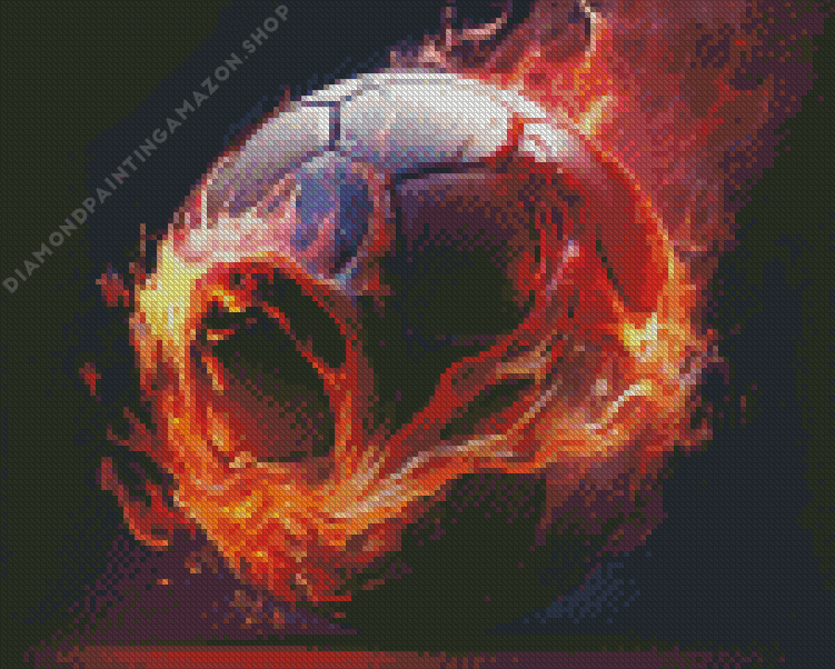 soccer ball on fire Diamond Dotz Soccer Ball On Fire Diamond Painting