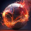 Soccer Ball On Fire Diamond Painting