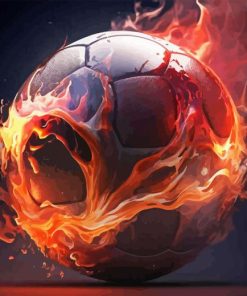 Soccer Ball On Fire Diamond Painting