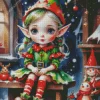 Adorable Christmas Elf Diamond Painting